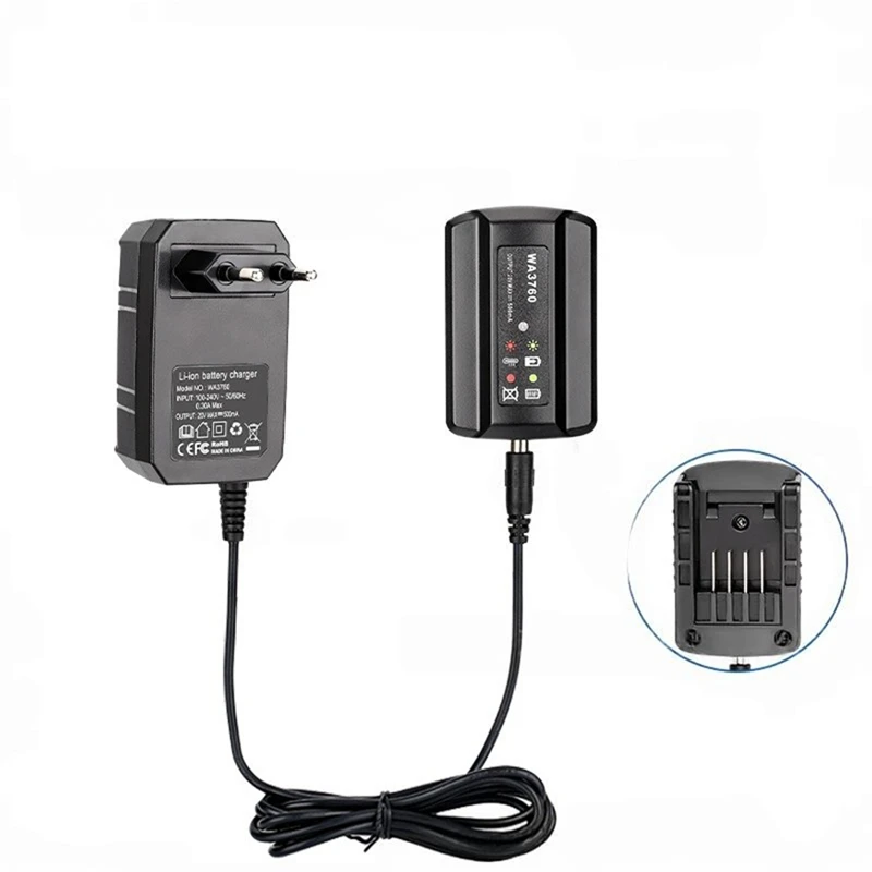 WA3760 Lithium Battery Charger for 20V WA3551 WA3572 WA3550 WA3553 WG629 WA3860 WA3760 WA3880 EU Plug-A26I