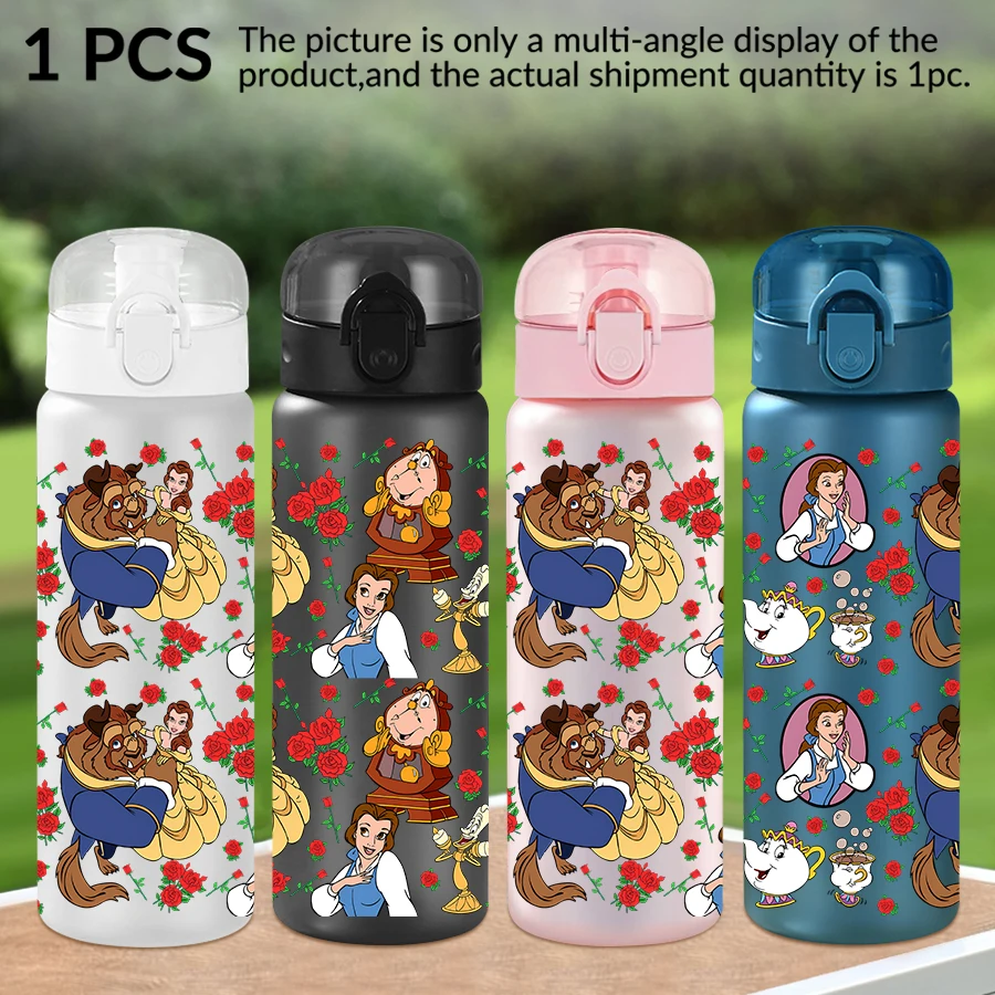 

1Pc Disney beautiful woman, rose pattern 26oz plastic water bottle, outdoor sports water cup birthday/homecoming gift
