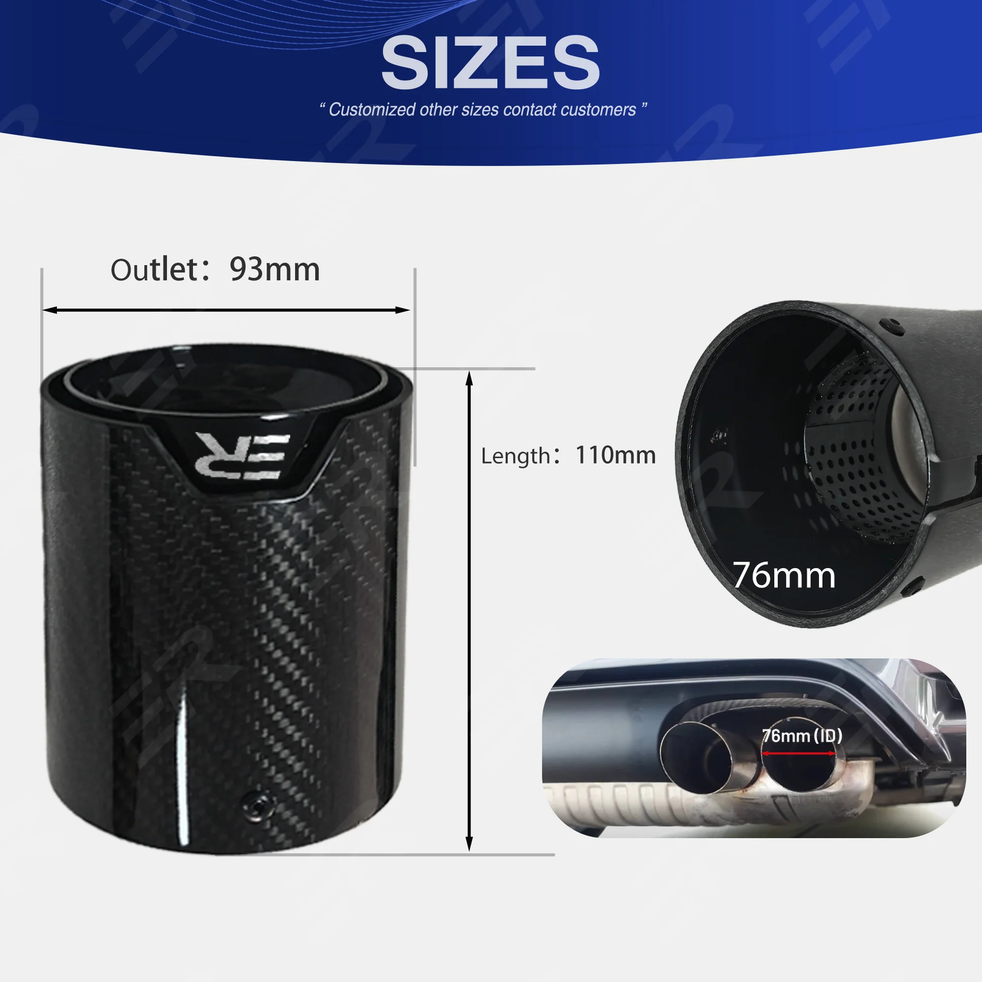 4 قطعة ER ترقية العادم تلميح لسيارات BMW M5F90 ألياف الكربون السيارات كاتم صوت السيارة العادم اكسسوارات أنابيب طرفية سيارة الديكور تعديل