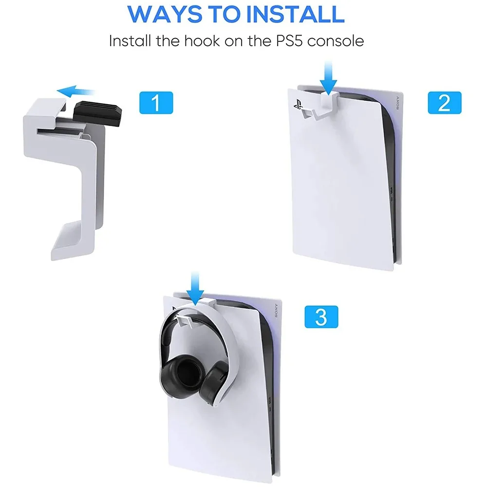 ملحقات PS5 حامل سماعة الرأس على الحائط حامل شماعات لوحدة التحكم PS5 سماعة الألعاب دعامة تعليق رف تخزين
