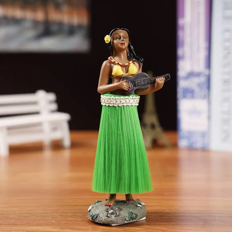 Hula menina com ukulele shake corpo bonecas dashboard acessórios