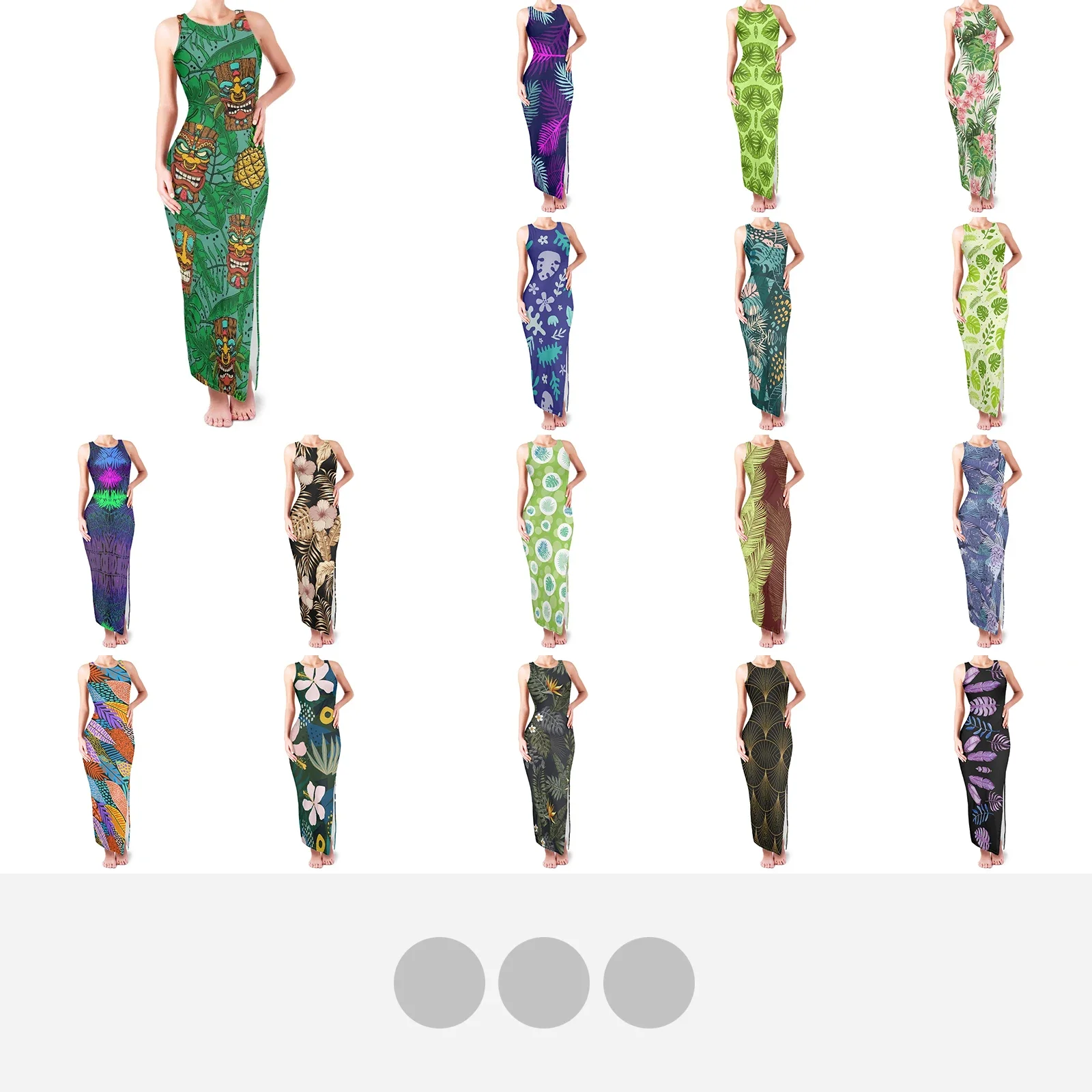 

Women Hawaii Tribal Bodycon Split Maxi Dress, Colorful Tie Dye, Tropical Palm Leaf, Sexy Dresses, Elegant Evening Party Outfits