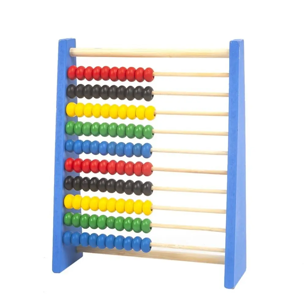Rack de cálculo do ábaco de madeira para crianças, ábaco durável, vermelho e azul, desenvolvimento de inteligência, brinquedos educativos para hobbies, contando