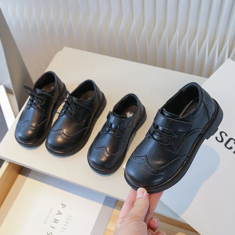 

Spring Autumn Boys Girls British-style Leather Shoes Children Soft-sole Oxford Shoe Kid Casual Loafers Performance Leisure Shoes