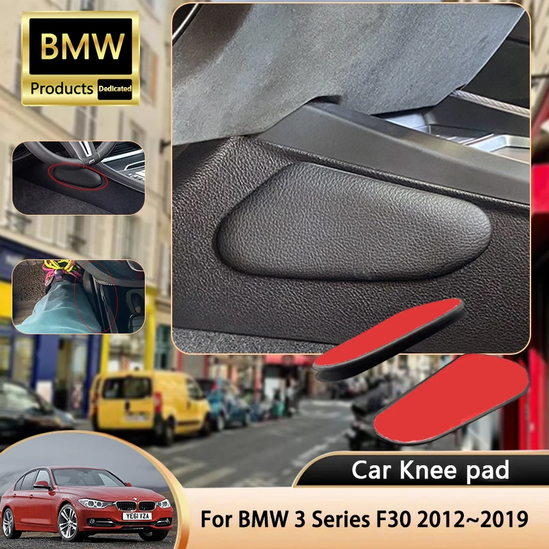 For BMW 3 Series F30 F31 F34 F35 MK6 6th 2012~2019 Car Leg Knee Pad PU Lether Center Control Rest Cushions Thigh Support Cushion
