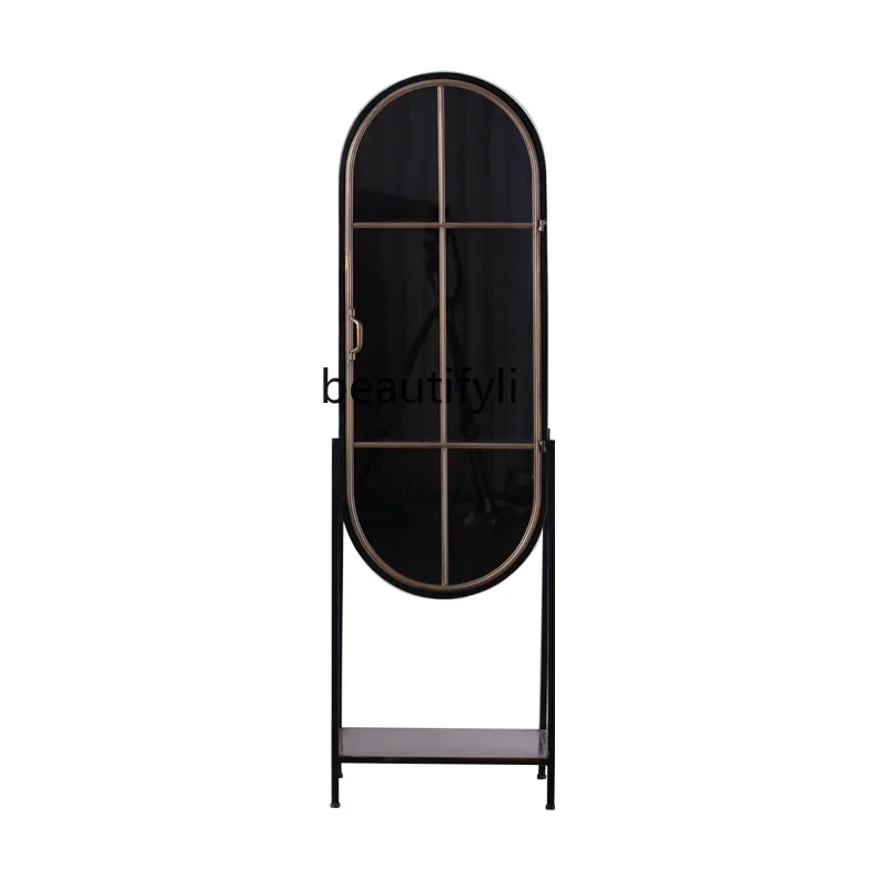 

xz1Vintage wine cabinet Arched locker Living room decorative Tall Glass door Standing cabinet Entry