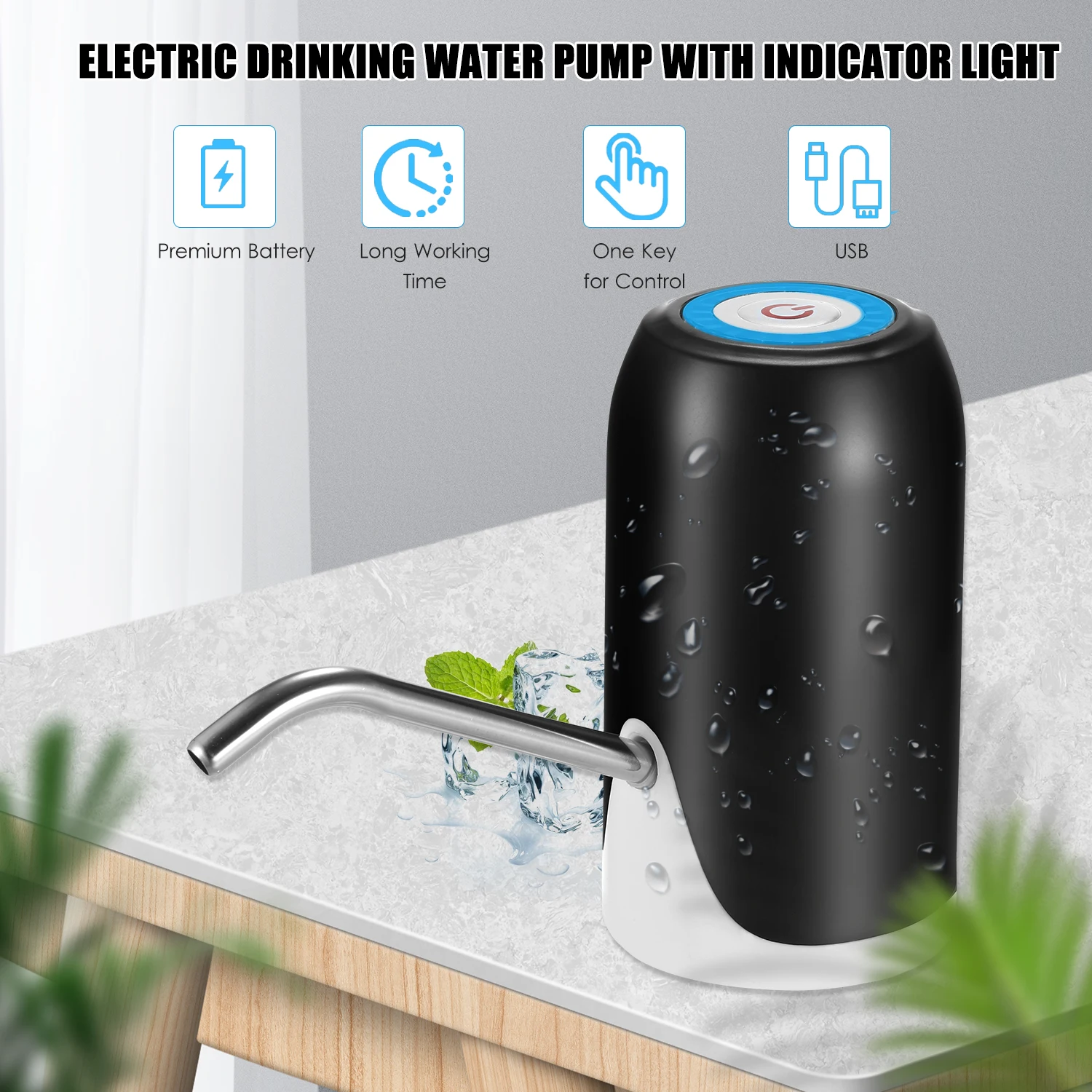 Electric Gooseneck Kettle 1200W Powerful and Fast Water Boiler Stainless Steel Inner NTC Temperature Control LCD Display 0.9L