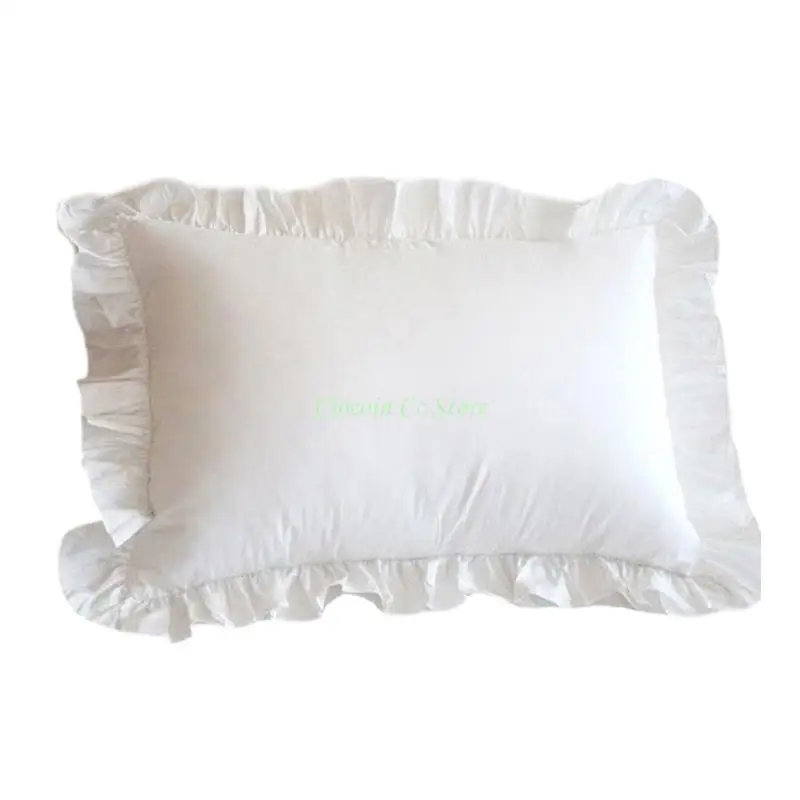 X90F Fashionable Ruffle Pillow Cover Wrinkle Resistant Simple Maintenance