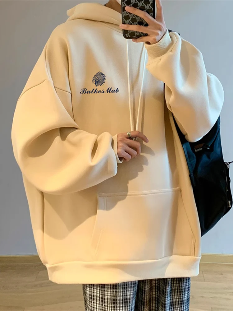 

Мужская толстовка-худи оверсайз 580 г, весна-осень, свободный крой, в американском стиле, молодежная мода