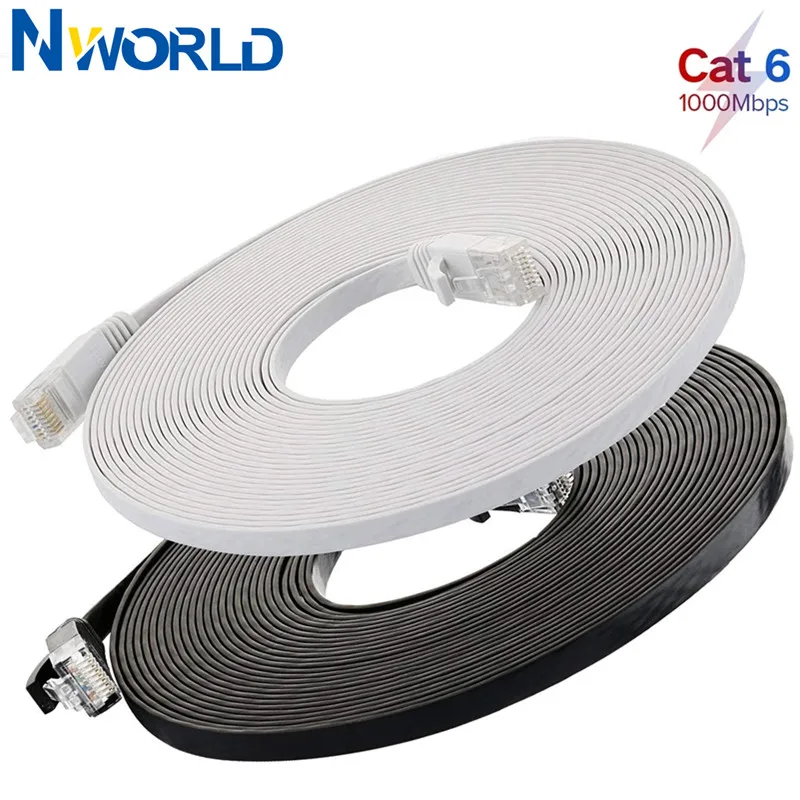 0,5 m 1 m 2 m 3 m 5 m 10 m 15 m 20 m 30 m Kabel CAT6 flaches Ethernet-Kabel RJ45-Patch LAN CAT 6 Netzwerkkabel für Computer-Router-Laptop – Detail 1