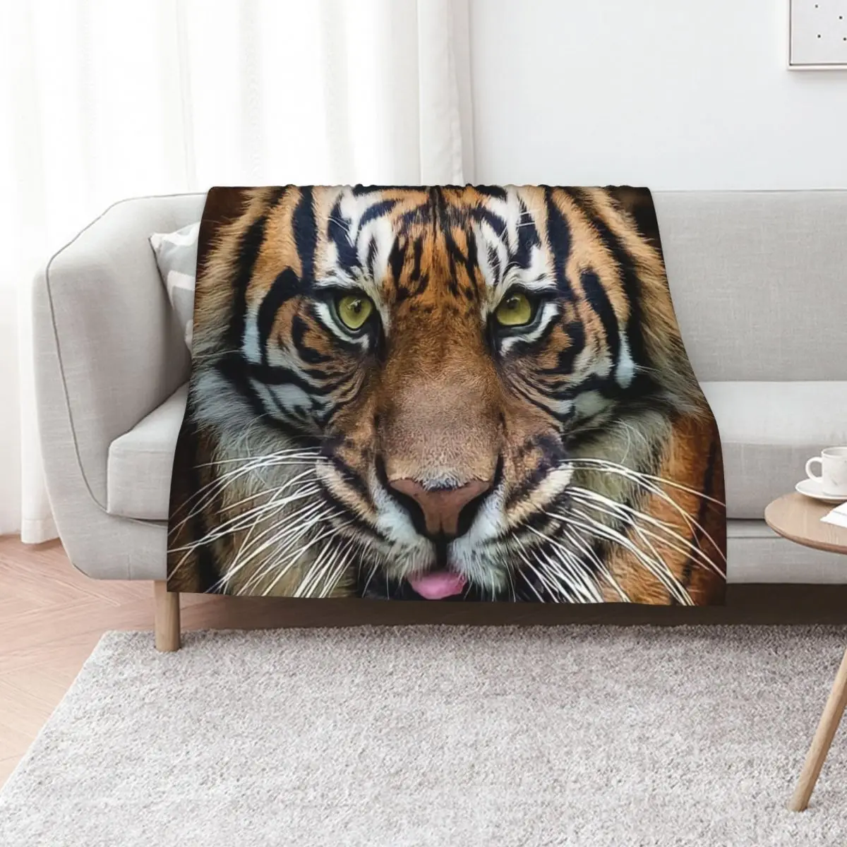 Awesome Tiger Close Up Throw Blanket For Baby Blankets For Baby Decorative Sofas Plaid on the sofa Tourist Comforter Blankets