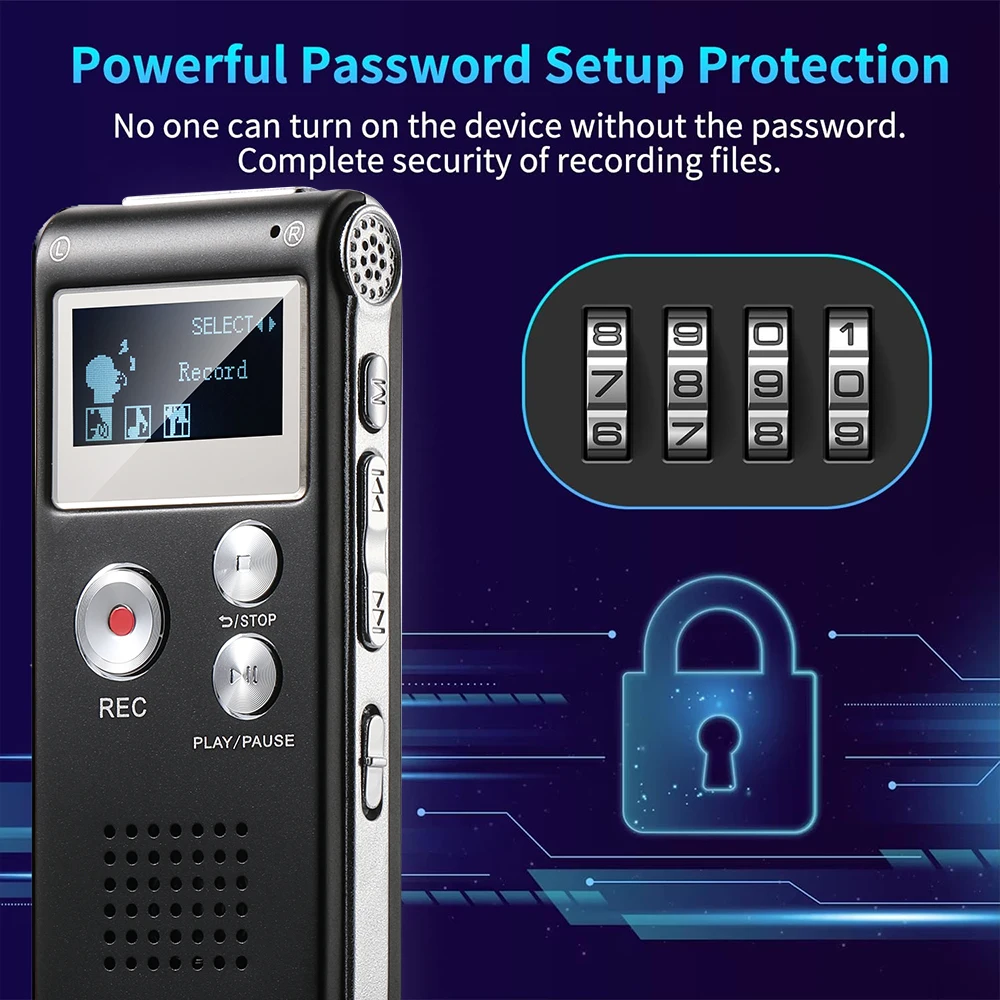 저렴하고 사용하기 쉬운 디지털 레코더, 최대 1536kbps 지원. 재생 기능이 있는 MP3 및 USB로 업그레이드된 미니 레코더