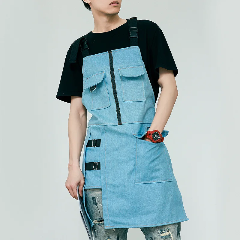 Cowboy apron work apron men's and women's milk tea shop hairstylist gardener restaurant waiter work uniform 1