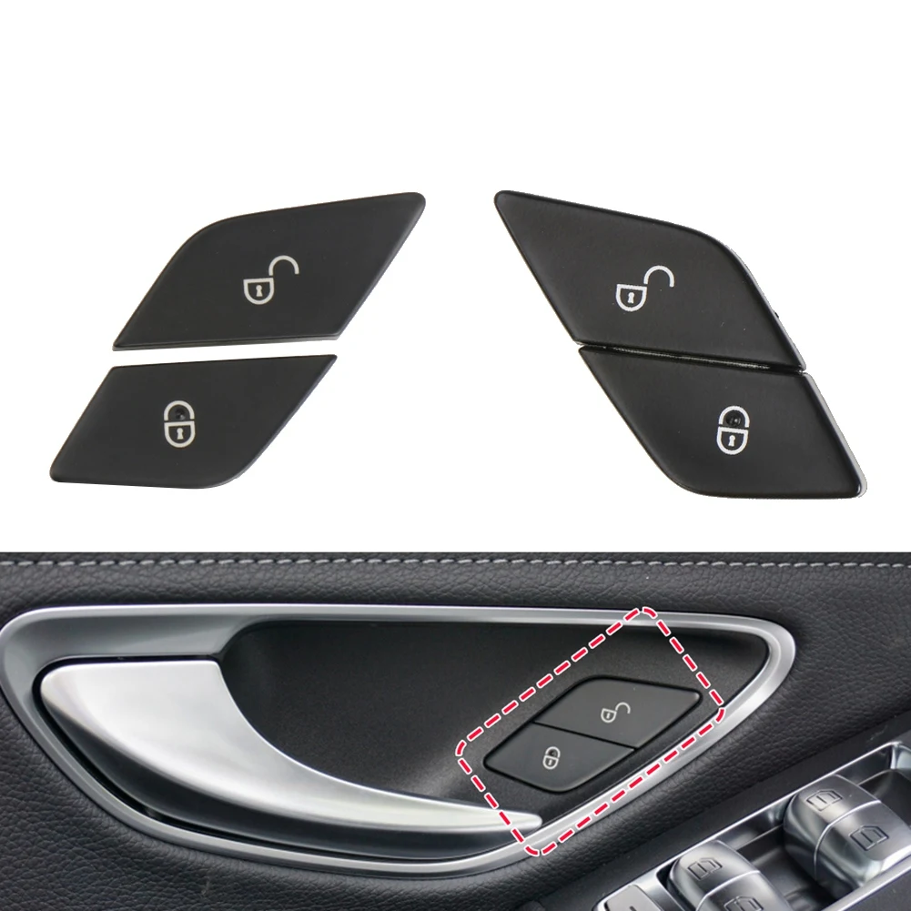 Auto Voordeur Slot Schakelaar Knop Auto Slot Schakelaar Cover Voor Mercedes-Benz C E Glc Klasse W205 W253 W213 Black Rhd