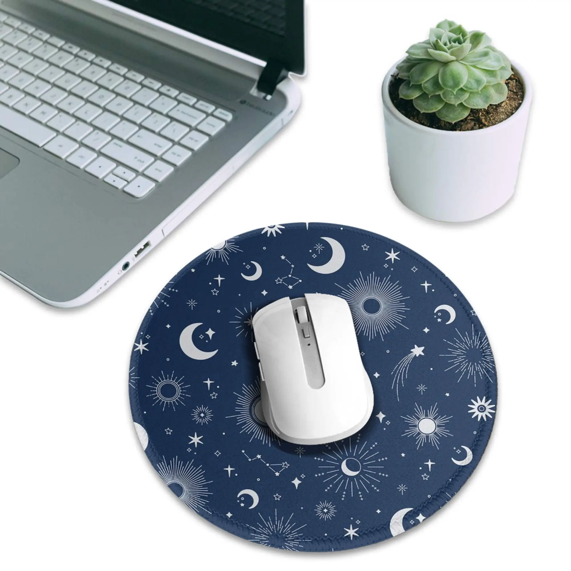 Sweet Celestial Suns, Moons and Stars Mouse Pad Computer Keyboard Mouse Mat Gamer Laptop Desk Mat Office Accessories Table Mats