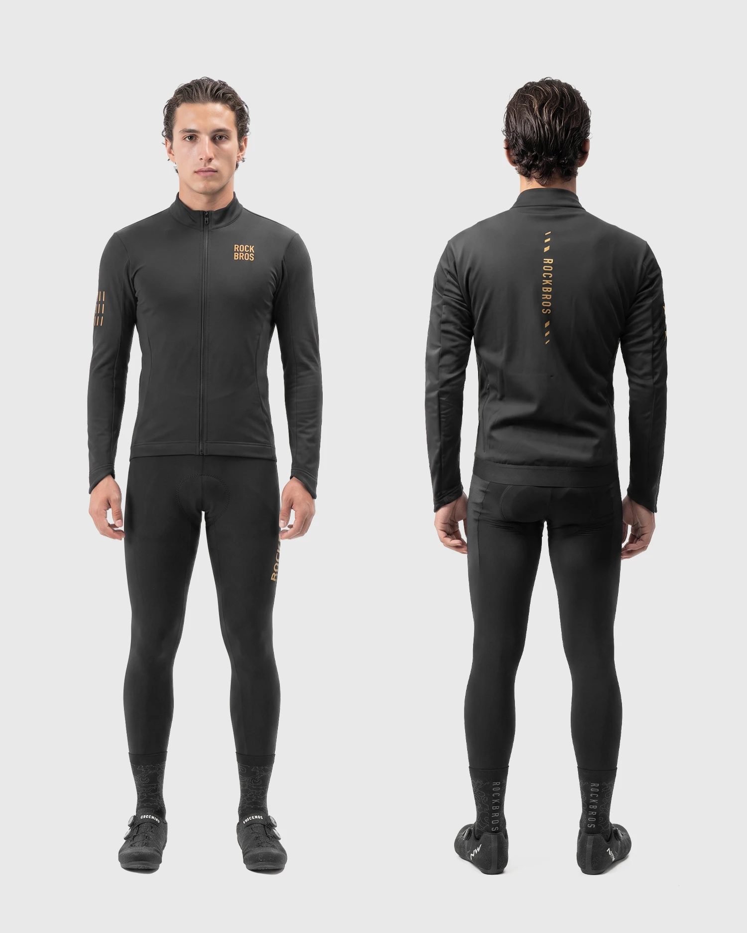 ROCKBROS Winter Warme Fahrradjacken für Männer und Frauen, Langarm-Fahrradoberteile, stoßfeste Thermo-Fleece-MTB-Straßenradjacken – Detail 17