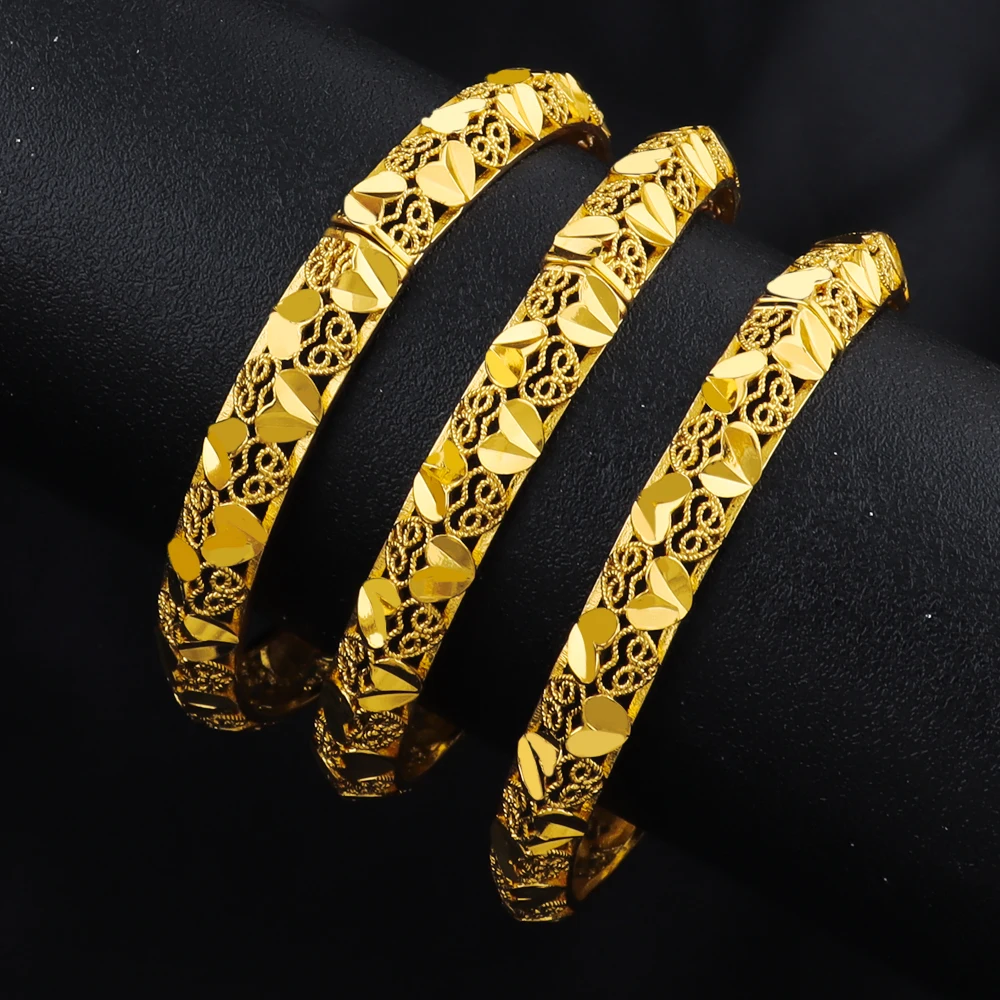 

Vintage 18K Gold Plated Stainless Steel Bracelet Middle East Bridal Bangles for Women Fashion Party Wedding Jewelry Gift