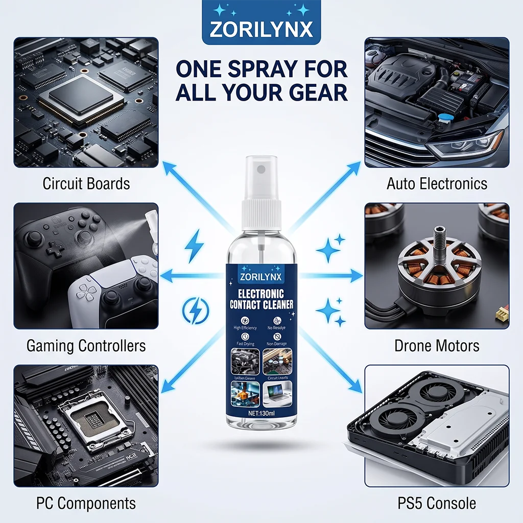 Fast Drying Electronic Contact Cleaner Spray, Non-Conductive Quick Dry Cleaner for PCB Circuit Board PC Phone Switch Daily Clean - view 4