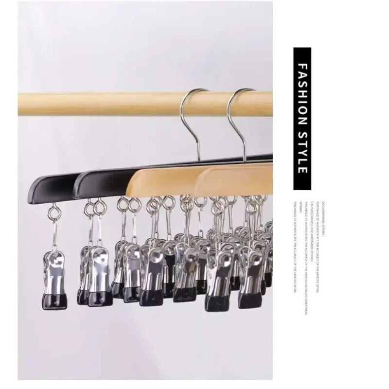 شماعة ملابس خشبية متعددة الوظائف 10 مقاطع قبعة شماعات خزانة المنزل الجوارب مع كليب تخزين أداة لقبعات الملابس الداخلية #5