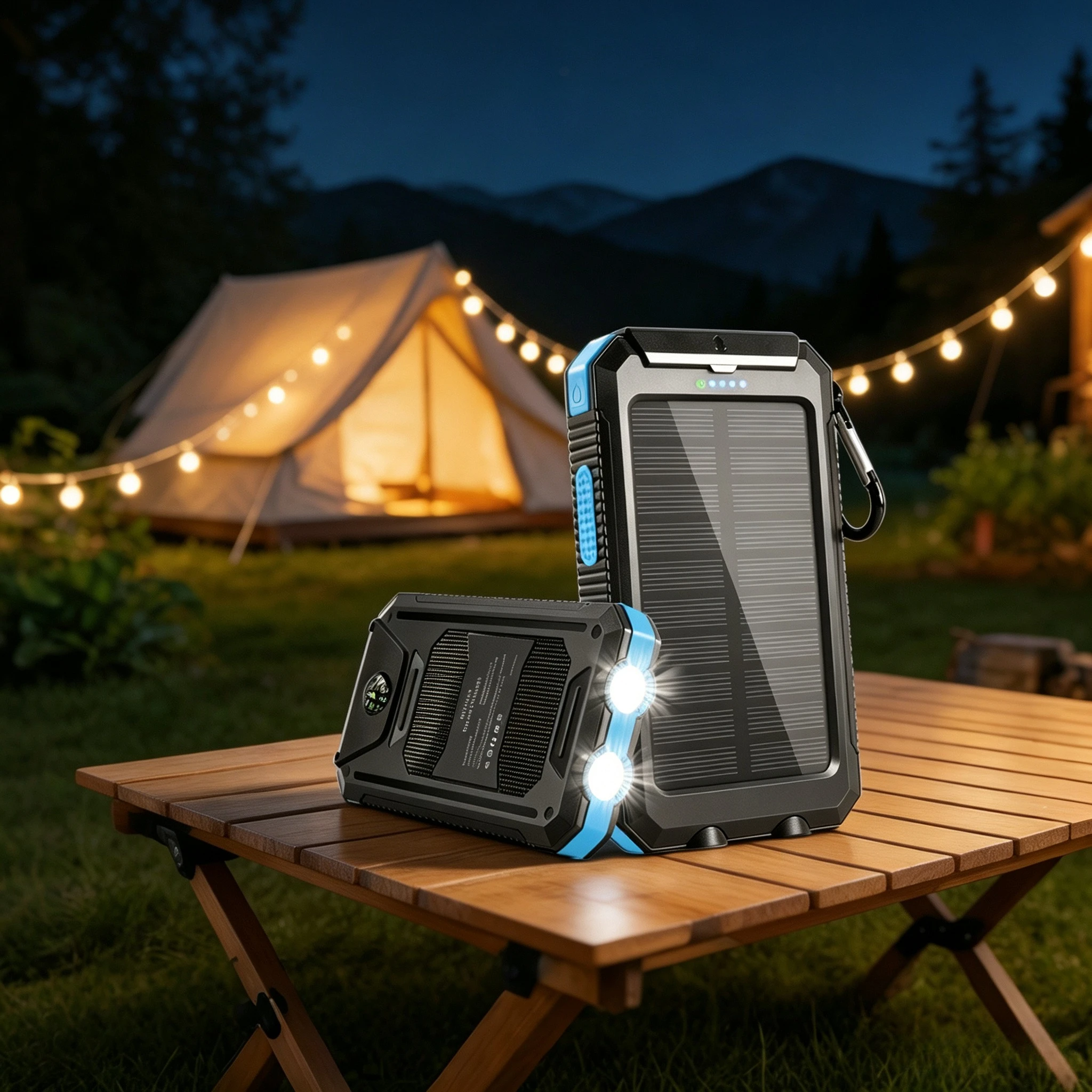 Batería externa de alta capacidad con carga solar de 30000 mAh, cargador solar portátil para teléfonos inteligentes y tabletas, ideal para actividades al aire libre, acampada, viajes y como fuente de