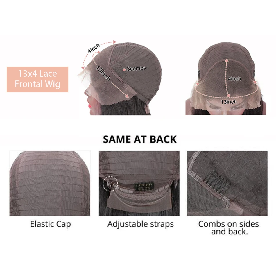 Peluca con malla Frontal rizada de onda profunda 13x4, pelucas frontales transparentes de corte corto de color 99J, cabello humano 100% rojo burdeos, 200% de densidad