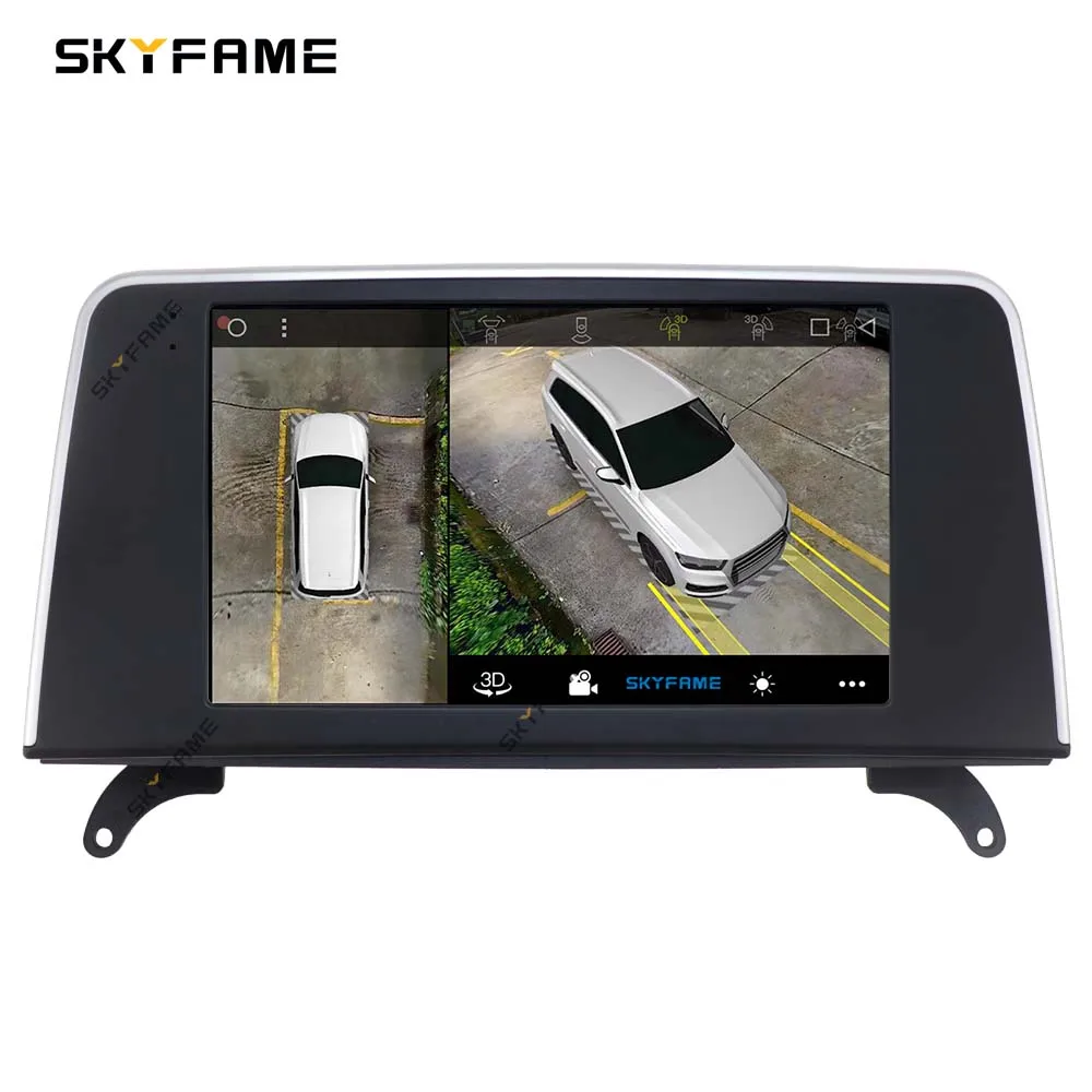 SKYFAME adaptor Fascia rangka mobil Kit Panel Fitting dasbor Radio Android untuk BMW X5 X6 E70 E71 E72
