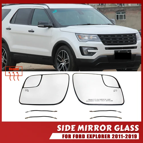 Espejo lateral calefactable, lente de espejo retrovisor de cristal para accesorios Ford Explorer 2011-2018