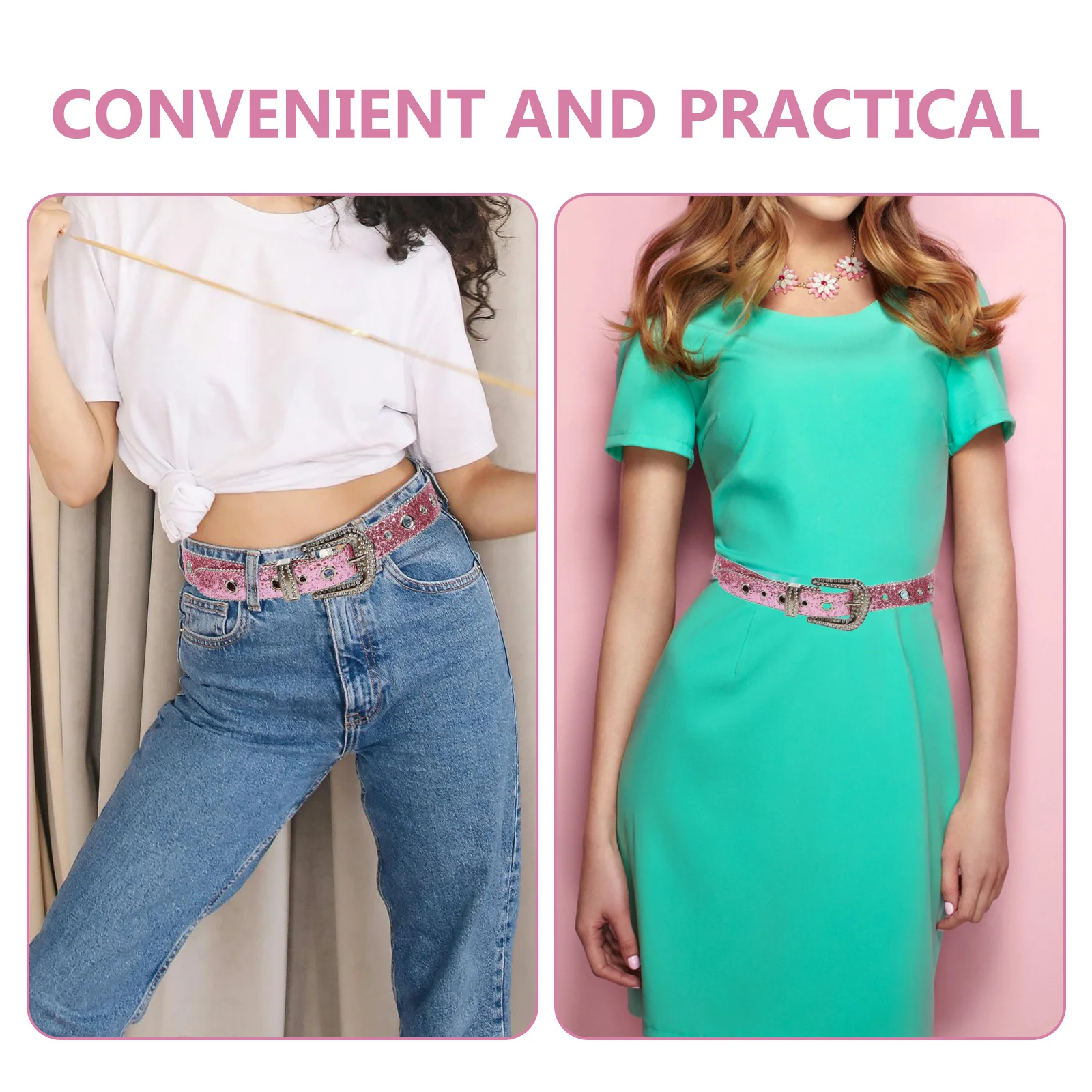 

Rhinestone Women Belt Adjustable Rhinestone Decor Waist Belt for Jeans Dress Stylish Fashion Accessory Women Belts for Dress