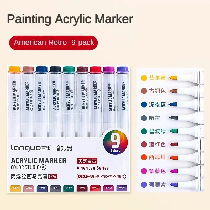 9/162 Colors Acrylic Paint Marker Set Art Markers Painting Pen Graffiti for Stone Disc Mobile Phone Case Shoe Glass Art Supplies