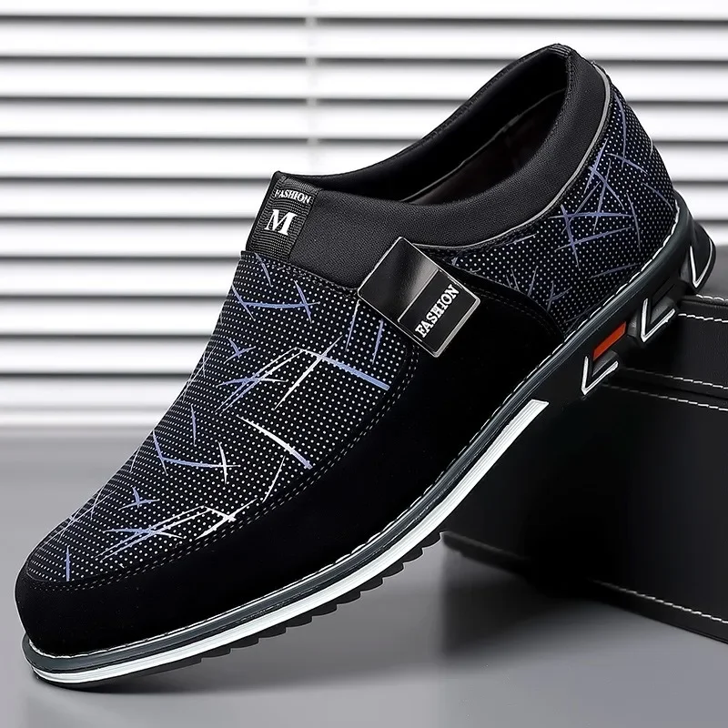 Zapatos de cuero clásicos para hombre, novedad de 2023, zapatos de cuero de moda, cómodas Zapatillas de deporte de talla grande 38-48, zapatos sin