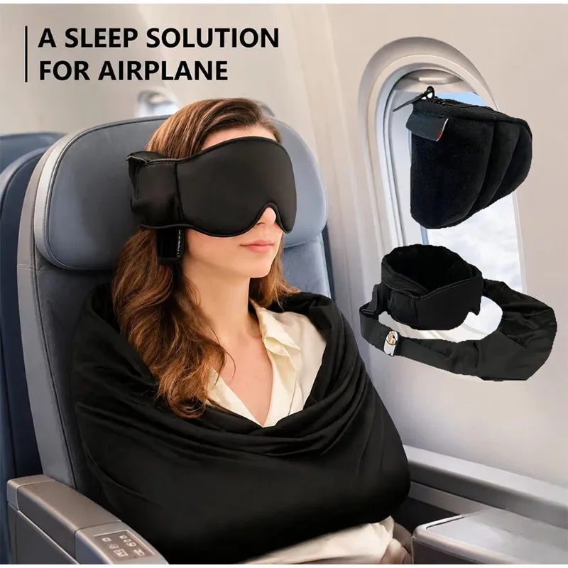 3-in-1 Cocoon Sleeping Neck Support Pillow Travel Pillow With Adjustable Shading Eye Mask Aircraft Portable Lunch Tapestry