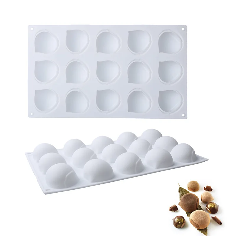 

15 Hazelnut Silicone Fruit Mousse Chestnut Silicone Cake Mold French Baking Mold