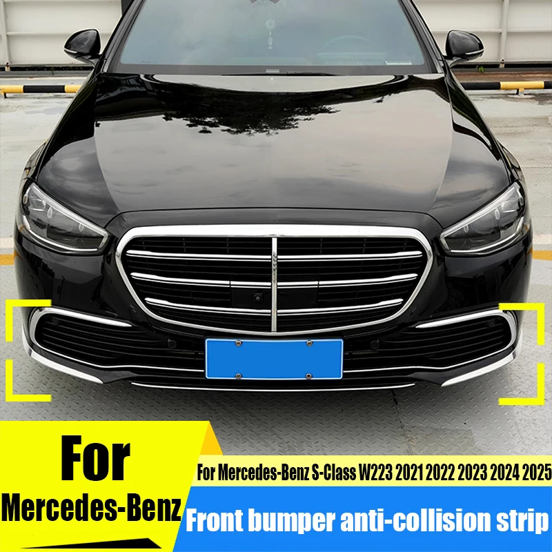 

For Mercedes-Benz S-Class W223 2021-2025 front bumper decorative strip anti scratch car exterior decoration modification parts