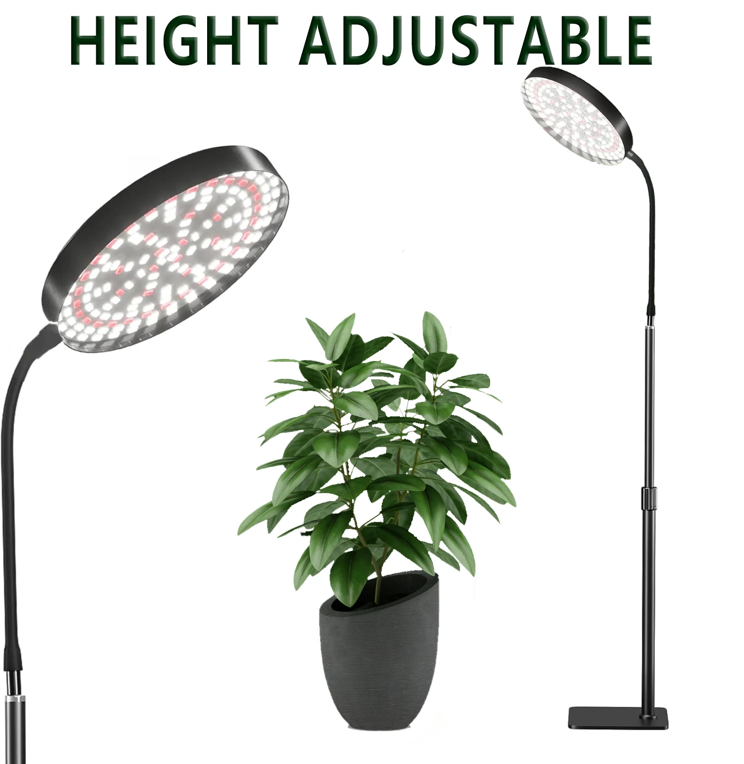 Grow Lights for Plants Full Spectrum Floor Plant Growing Lamp Large Plants Auto ON/Off Timer 5 Dimmable Levels Adjustable Heigt