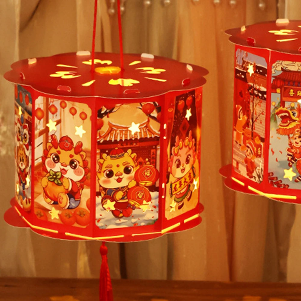 Handheld Projection Lantern Auspicious Meaningful Hanging Lantern For Yard