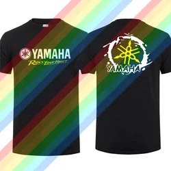 2024 Men T Shirt Casual yamahas black t-shirt Revs Your Heart T-shirt Graphic Summer Sports 100% Cotton Streetwear S-3XL Cool