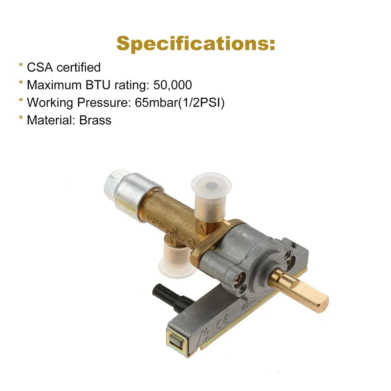 Soupape de contrôle de sécurité au gaz avec dispositif piézo Push VILLE, propane de jardin 62.cHeater, pièces de rechange pour réparation