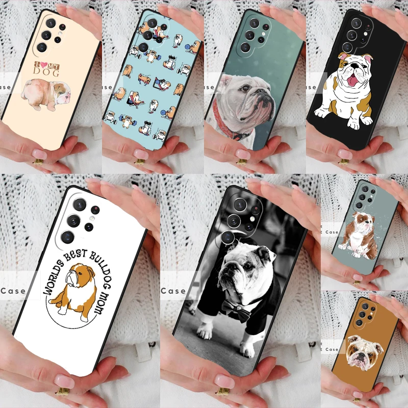 English Bulldog Phone Cover Case for Samsung Galaxy S26 Ultra S20 FE Note 10 S24 S23 S21 S25 Plus S22