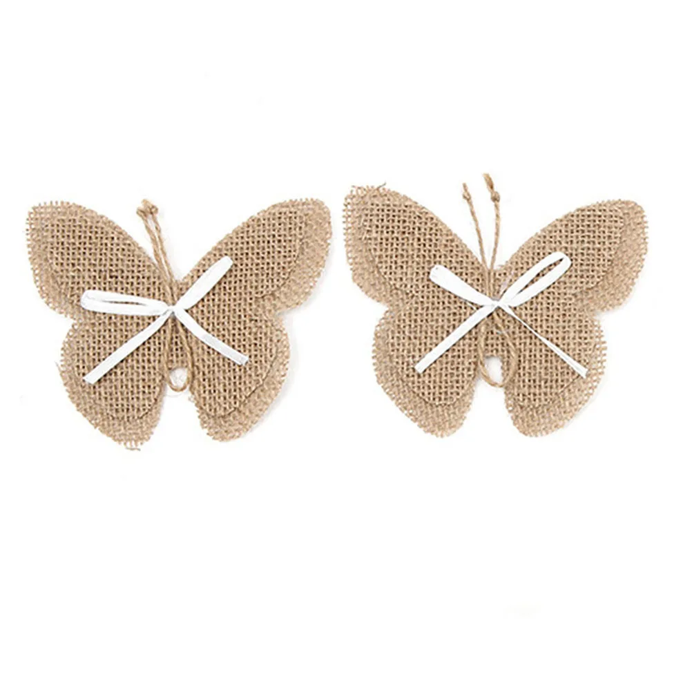 

10Pcs Burlap Flower Bow Linen Decorations Eco Friendly DIY Craft Accessories Wedding Decor Gift Wrapping Handmade Bowknots