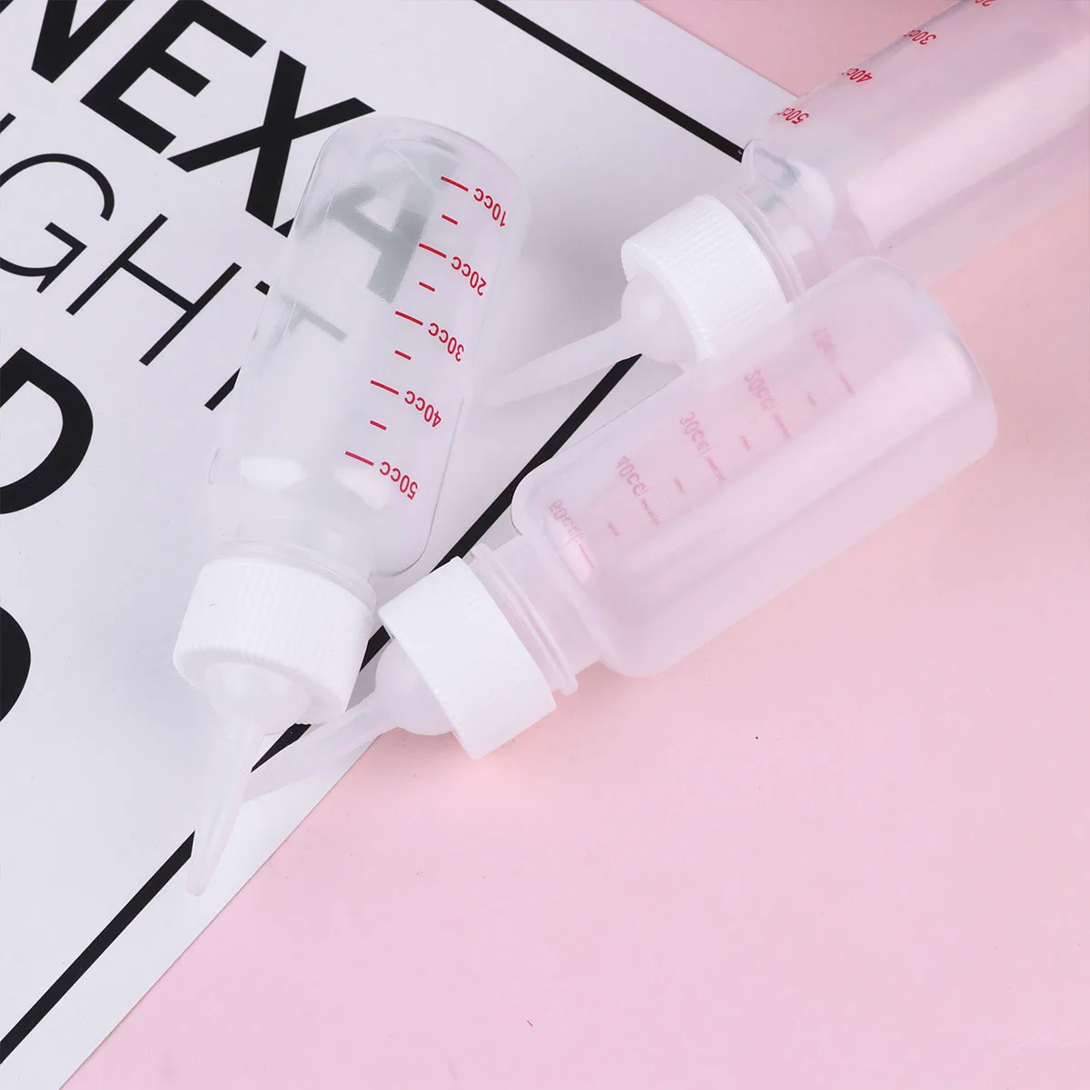 

6pcs 50Ml Pet Nursing Bottle For Small Dogs Cats Rabbits Silicone Pp Material Safe Feeding Portable Outdoor Use Scale Label