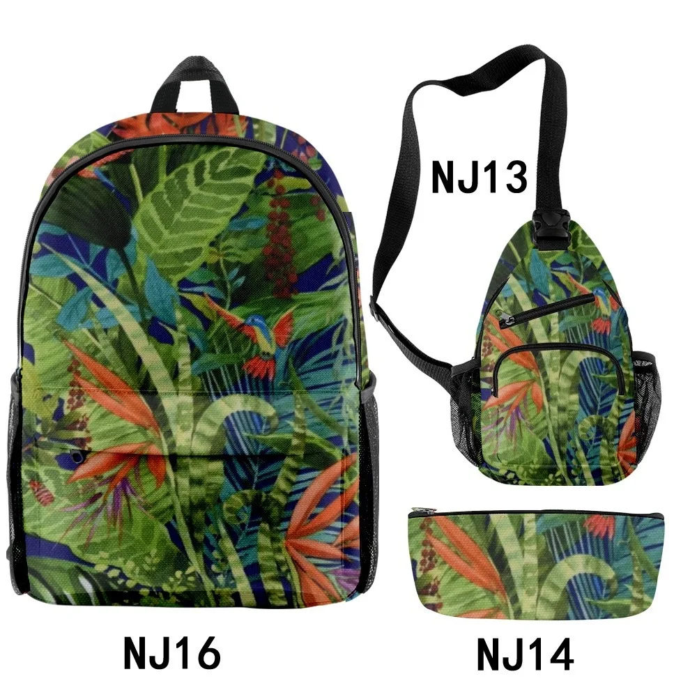 Trendy Popular Funny Creative Maple Leaf 3D Print 3pcs/Set pupil School Bags Travel Laptop Backpack Chest Bag Pencil Case