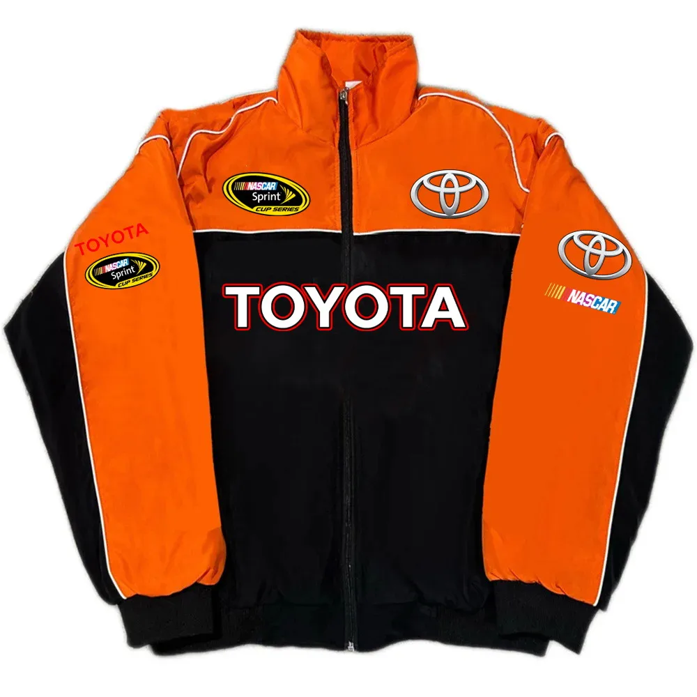 

2025 Toyota Retro Stand Collar Sports Jacket Custom Car Rally TOYOTA Team Uniform, GR Racing Enthusiast Cotton Jacket