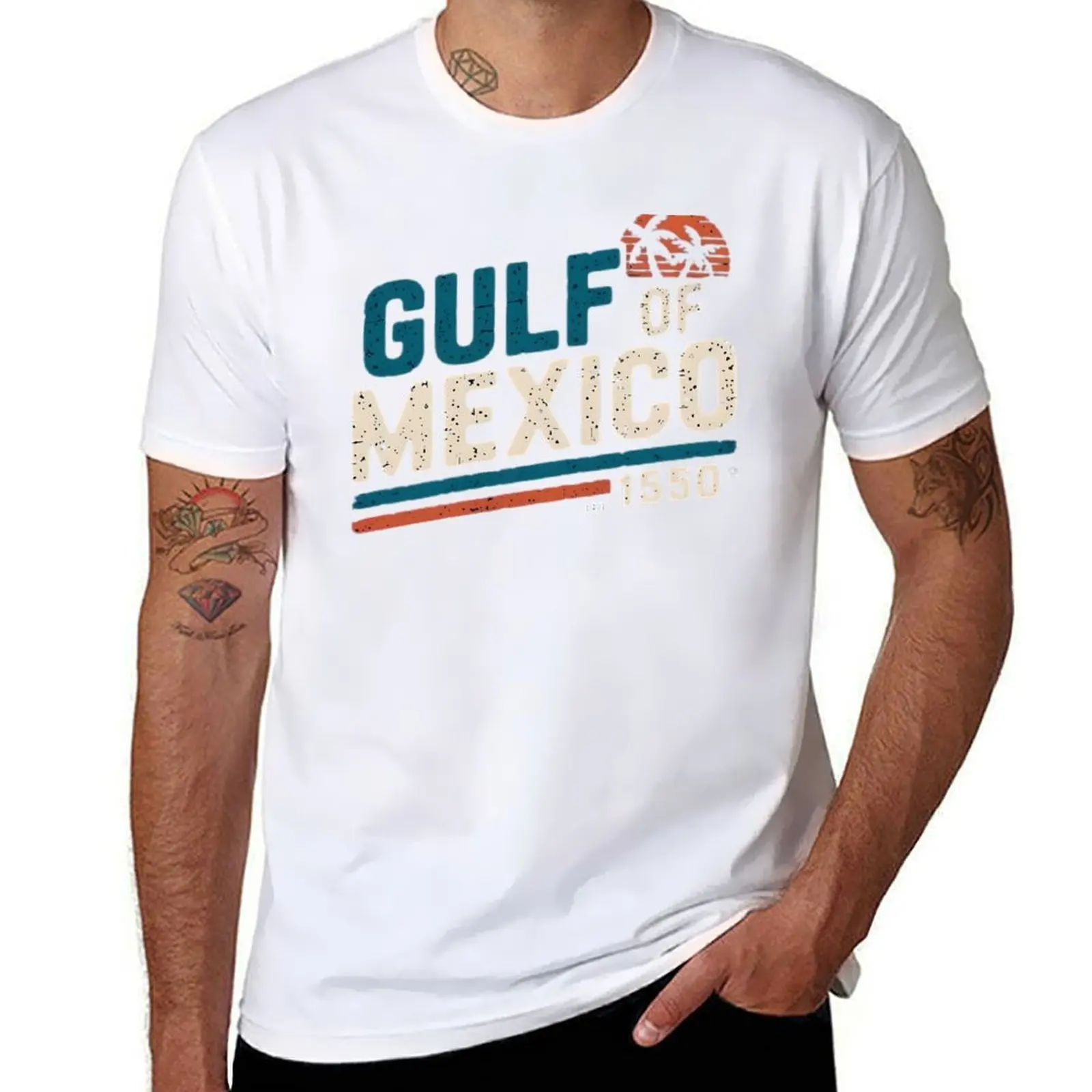 

vintage-style logo for the Gulf of Mexico - EST. 1550 T-Shirt funny t shirts dark humor mens graphic t shirts T-Shirt