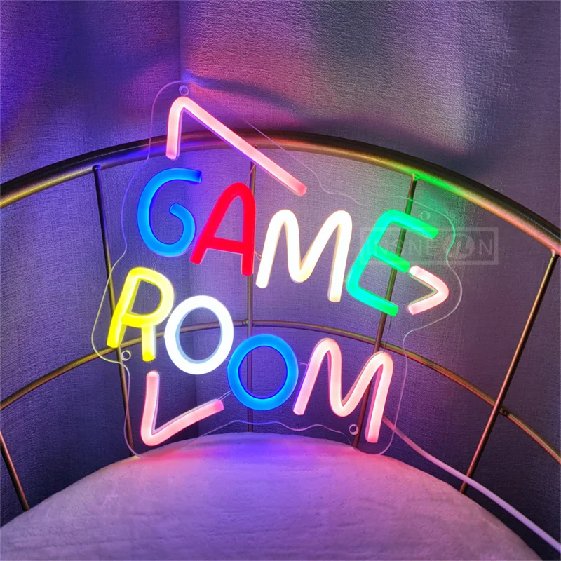 

Game Room Neon Sign Acrylic USB Powered Bedroom Decorative LED Wall Light for Gaming Setup Home Bar Art Decor Man Cave Neon Sign