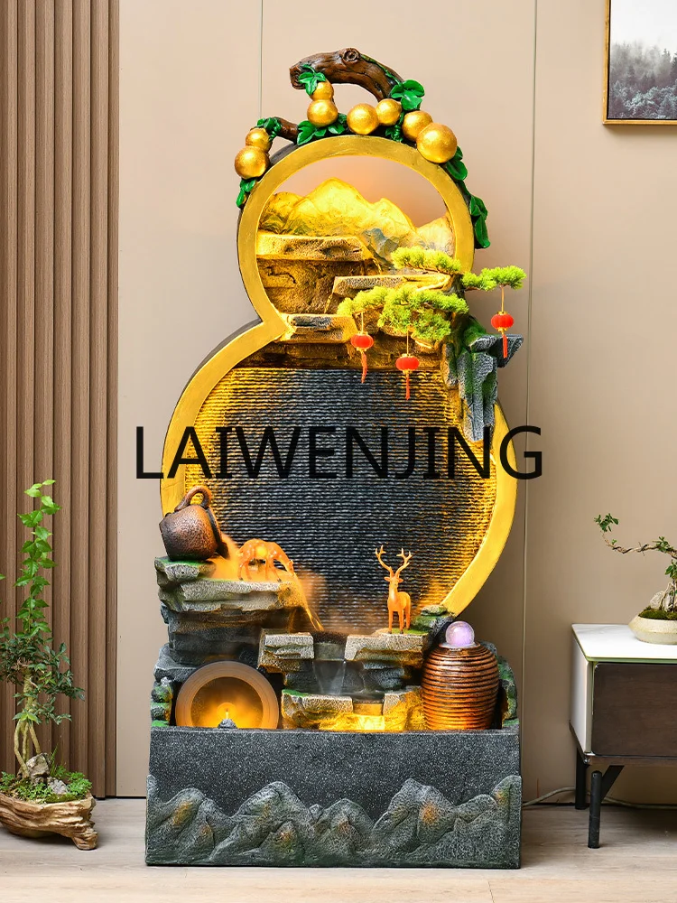 

Lucky Flowing Water Ornaments Floor Indoor Entrance Gourd Decoration Wealth Circulating Water Landscape Humidification Opening