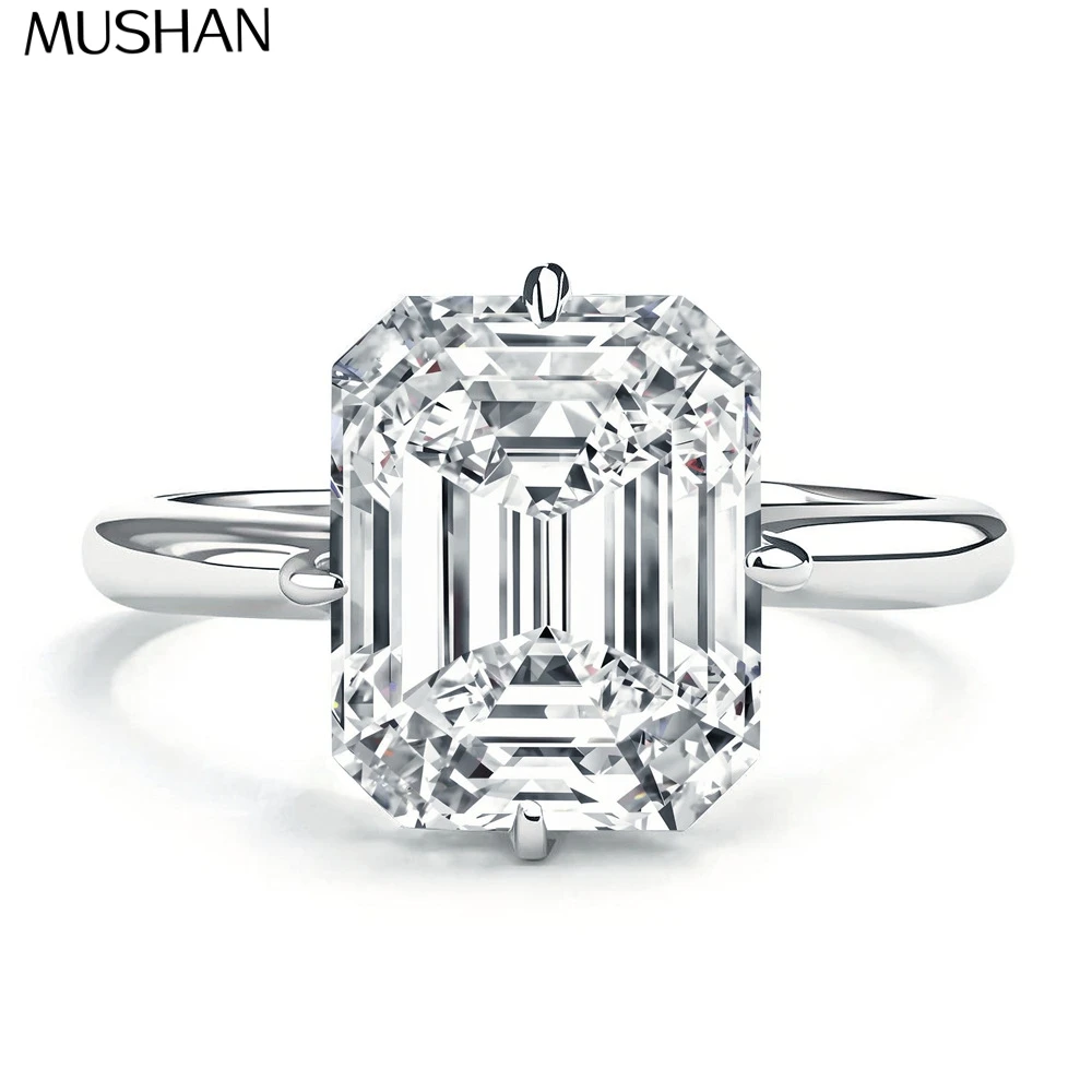 

MuShan Brand Jewelry 925 Sterling Silver Necklace Moissanite Diamond Modern Engagement Ladies Rhodium Plated MST Patent Pendant