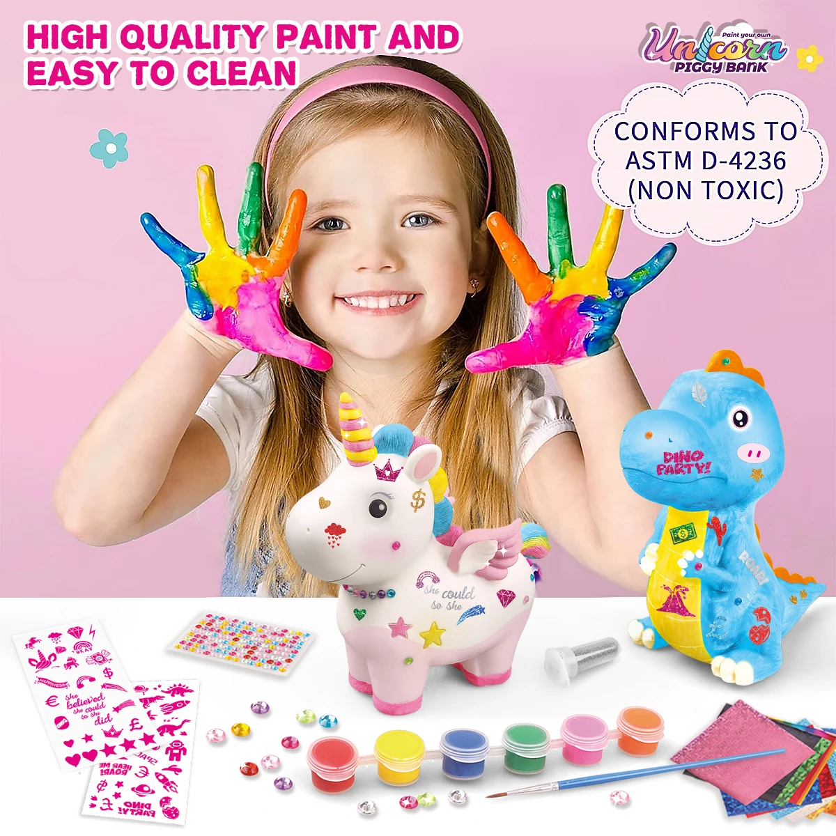 DIY-kleursticker en schilderij spaarvarken, graffiti-opslag, stimuleert de praktische vaardigheden van kinderen en financiële management