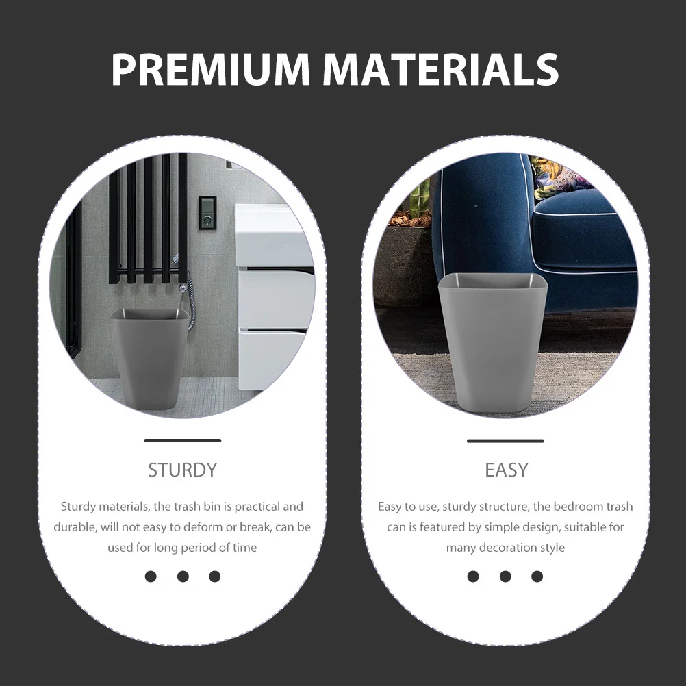 

3Pcs Outdoor Garbage Can Simple Stylish Large Trash Bin Convenient Waste Basket for Kitchen Bathroom Office Waste Basket