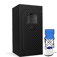 Infrared Sauna Box for Relaxation,Detoxification,Portable Steam Sauna for Home with XL Steamer,Folding Chair,Multiple Layered
