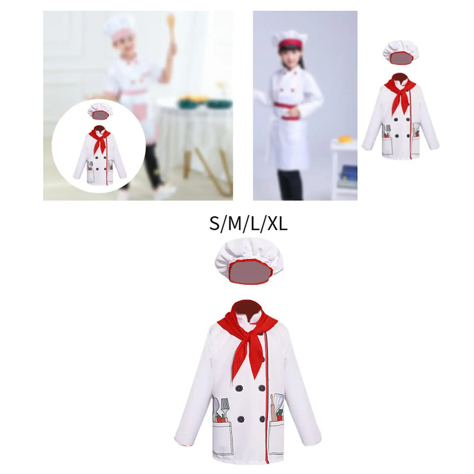 مجموعة أزياء الشيف للأطفال، مجموعة ملابس المسرح للأطفال، مجموعة خبز الطبخ لعطلات الحفلات